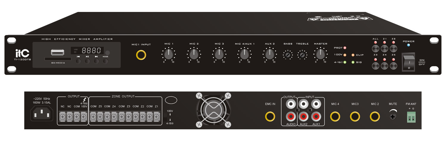 Amply 5 vùng 500W ITC TI-500DTB