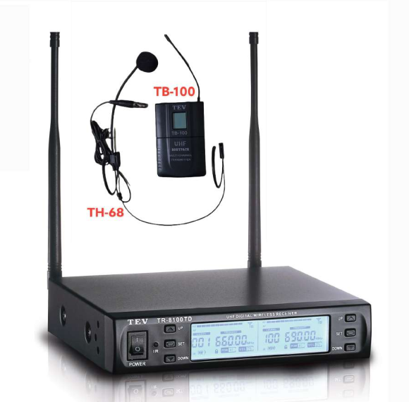 Micro không dây cài đầu TEV TR-8100/TB100/TH-68 