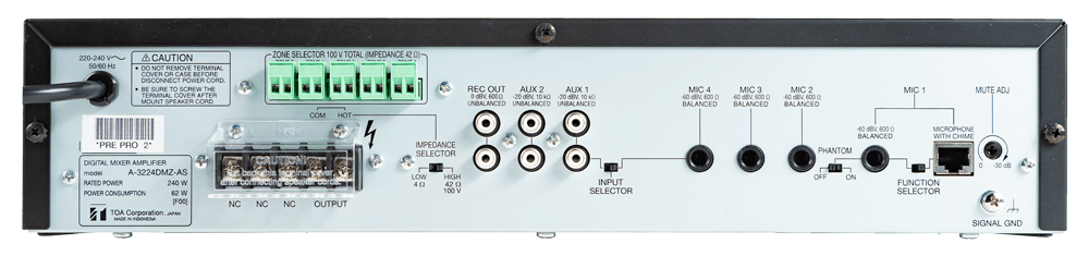 Tăng âm số liền Mixer với MP3 và Zones Toa A-3212DMZ-AS