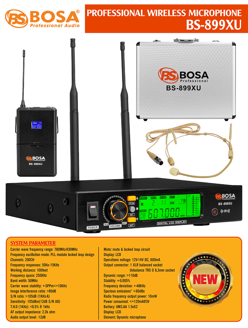 Micro không dây bosa đeo tai BS-899XU