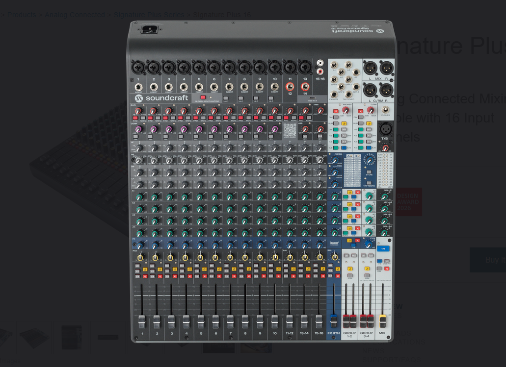 Mixer 16 kênh Soundcraft Signature Plus 16 Mixer 16 kênh Soundcraft Signature Plus 16