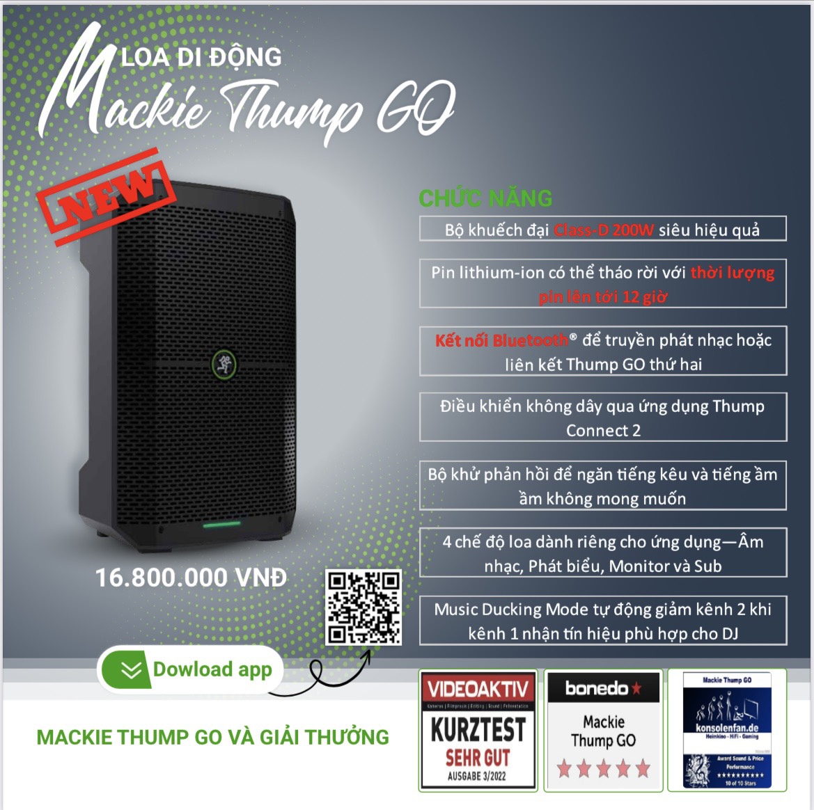 Loa di động Mackie Thump GO