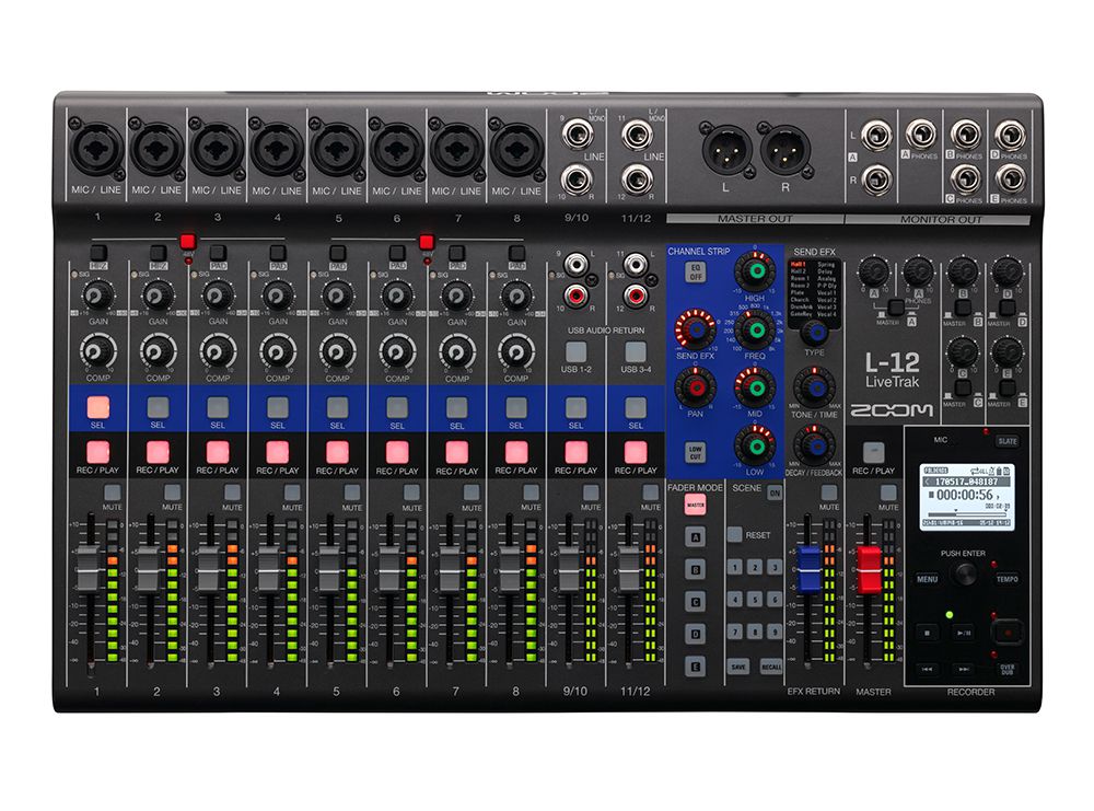 Mixer thu âm zoom LIVETRAK L-12